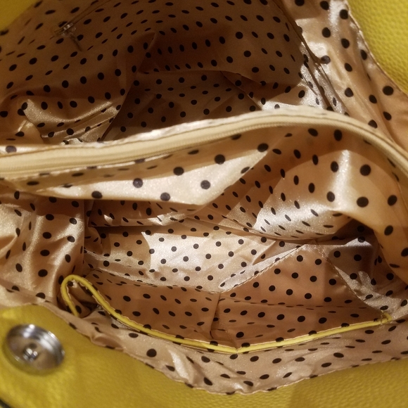 YELLOW RHINESTONE BLING DESIGN HOBO HANDBAG - Picture 7 of 8
